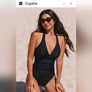 Cupshe New With Tags Black One Piece Swimsuit with Scruch butt